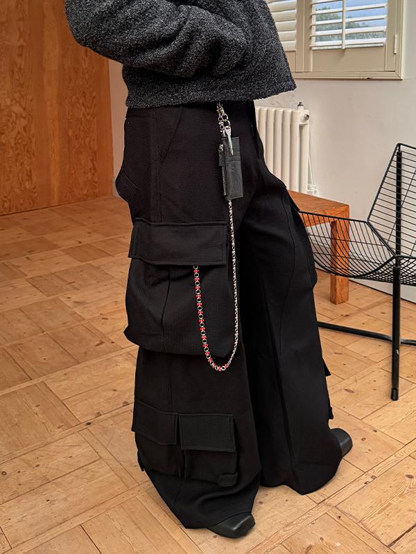 推荐商品：J CAESAR  廓形纯色耐磨透气工装裤 JC24FW043 黑