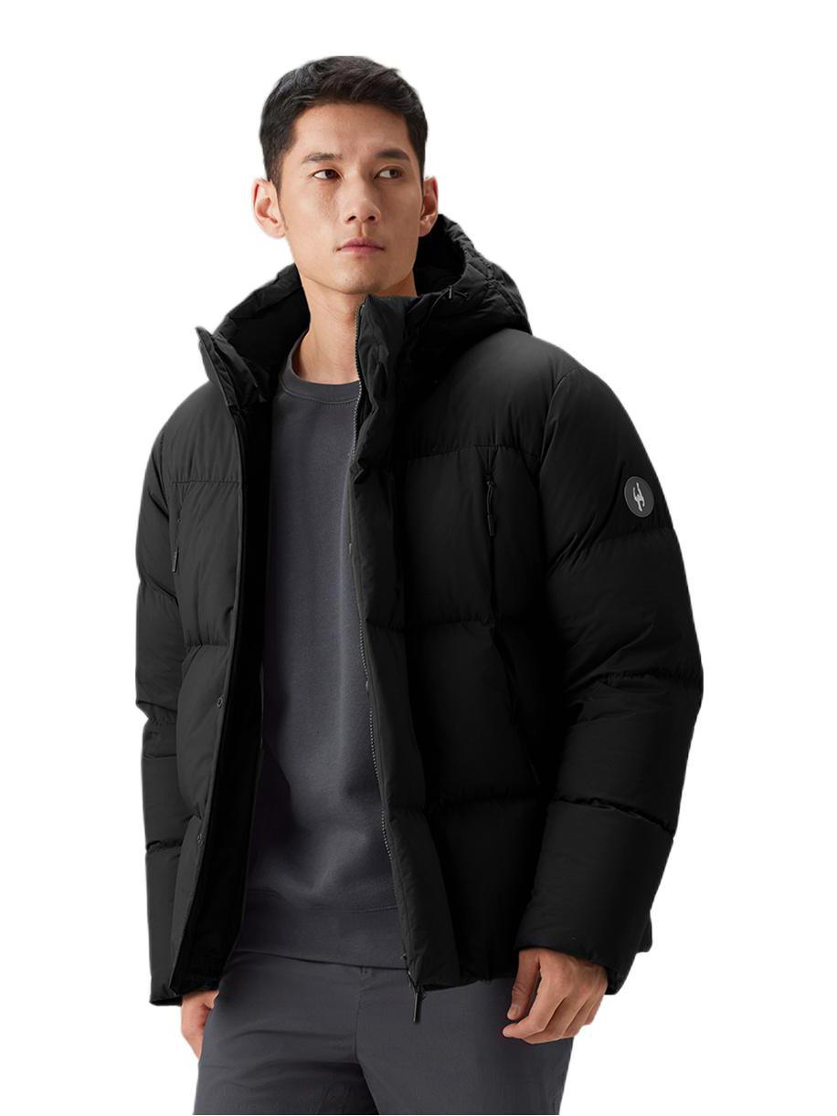 推荐商品：SKYPEOPLE/天空人  短款鹅绒纯色耐磨羽绒服 4BMYRDN603 墨黑