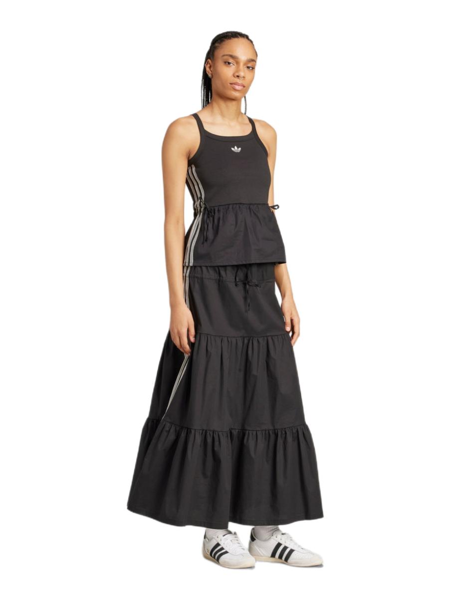 推荐商品：adidas Originals/三叶草 高腰条纹半身长裙 女装 KC0768 KC0767 黑