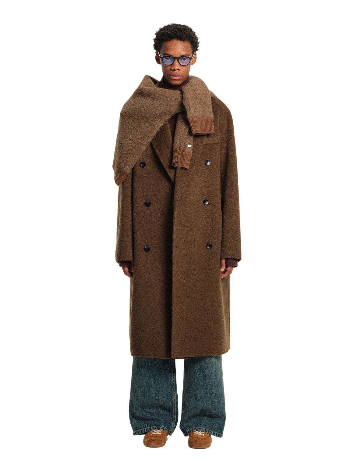 推荐商品：NANS  纯色耐磨蚕丝骆驼绒混纺双面风衣 男女同款 NS8J01 褐