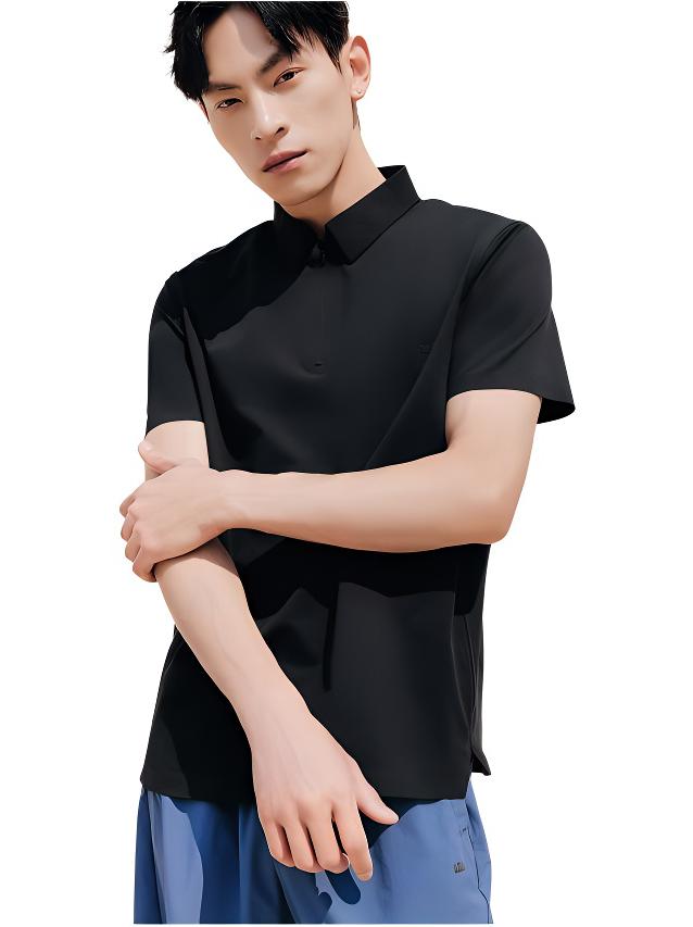 推荐商品：蕉下 速干透气半拉链凉感短袖Polo衫 漫暮黑