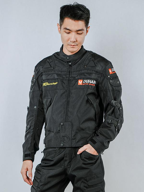 推荐商品：DUHAN/杜汉 摩旅防寒防水防摔仿赛骑行服 D-020 黑