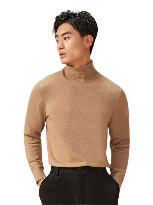 推荐商品：BRLOOTE 纯羊毛加厚长袖毛衣 BA02R1S257 驼色