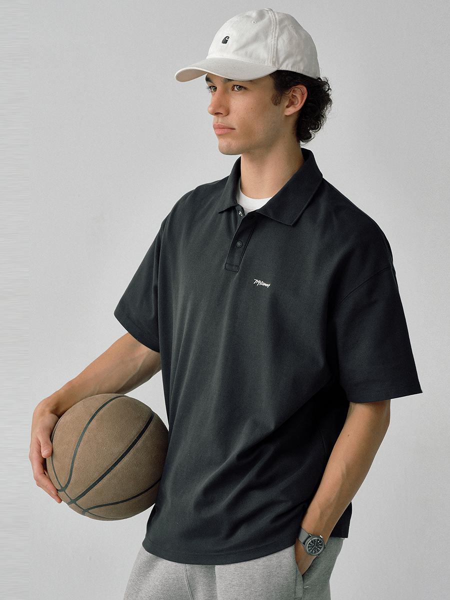 推荐商品：714street 抗皱抑菌珠地索罗娜凉感Polo衫 511362 深灰