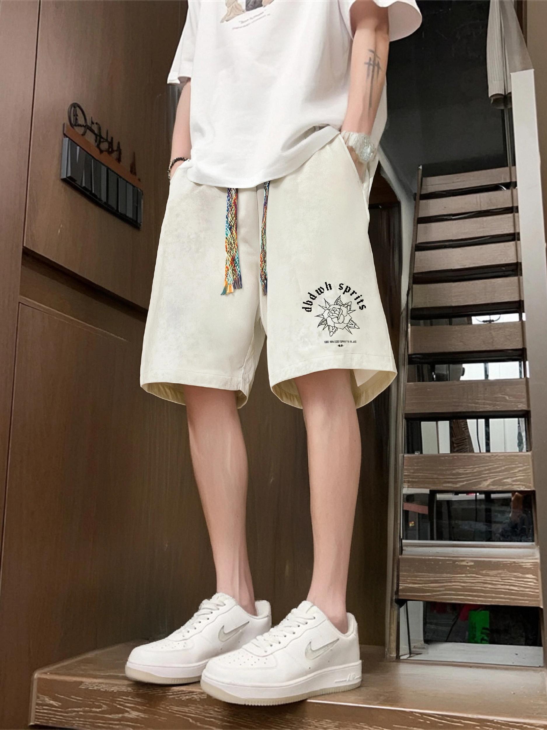 推荐商品：DBD WH 抽绳冰丝柔软耐磨休闲短裤 DBDZSN021-001DK 白