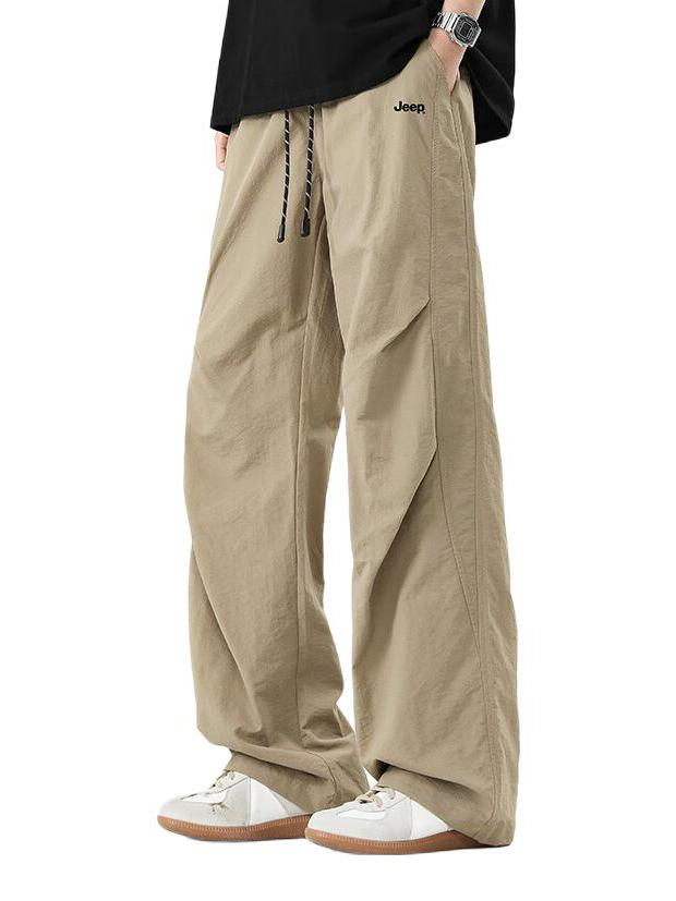 推荐商品：Jeep/吉普 直筒美式伞兵阔腿冰丝工装裤 P75CMWP158 卡其