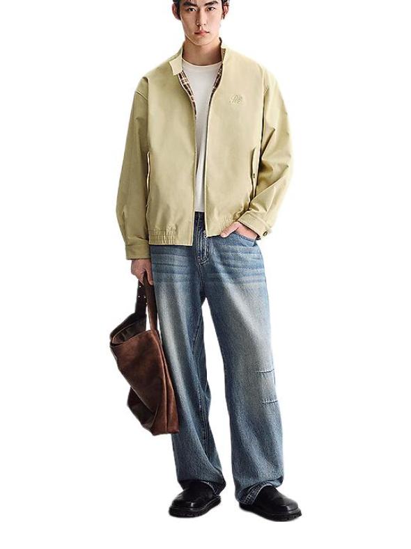 推荐商品：PEACEBIRD/太平鸟 阔版立领拉链长袖夹克 BABCF3183 城墙黄