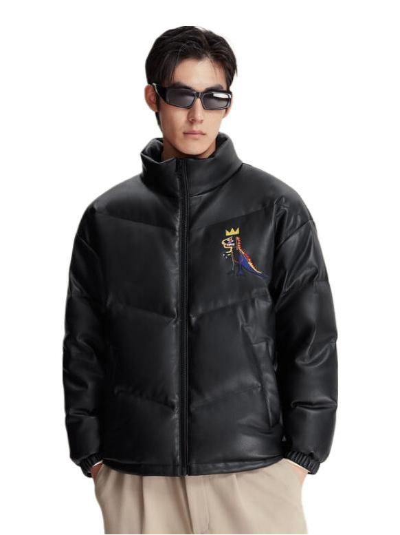 推荐商品：JACK JONES/杰克琼斯 x BSQ 联名保暖立领长袖羽绒服 225312002 纯黑