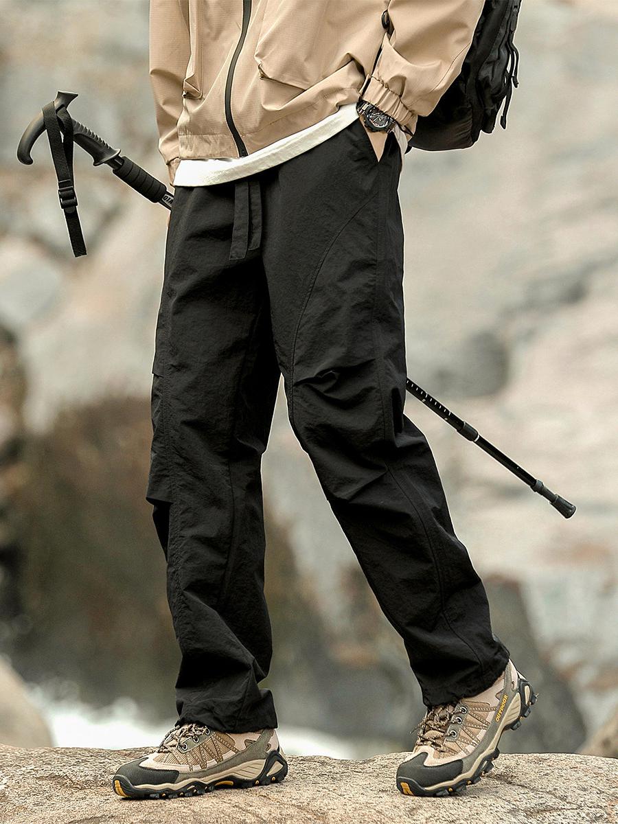 推荐商品：Mmoptop  纯色中腰防风运动长裤 男女同款 MF8A1102HS 黑