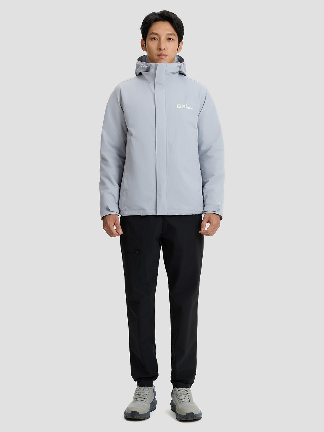 推荐商品：Jack Wolfskin CRUSH'IN 户外防风防水防寒保暖透气摇粒绒三合一冲锋衣 5012776 云雾蓝/三合一