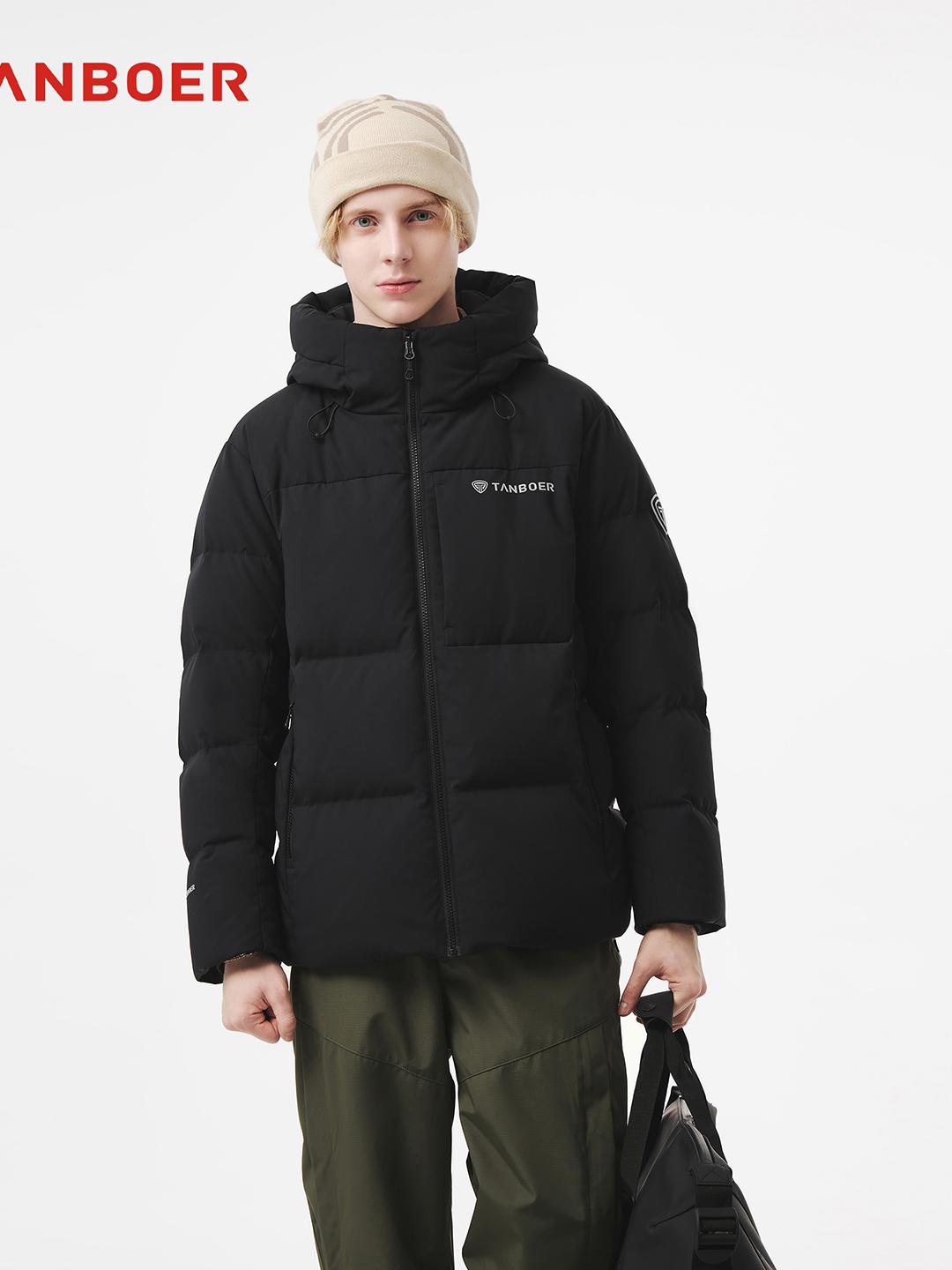 推荐商品：坦博尔 加厚短款保暖羽绒服 TA5550375D 黑