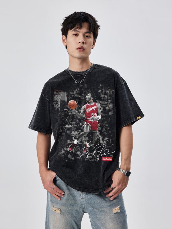 推荐商品：摇滚计划 透气美式圆领短袖T恤 A20745 黑