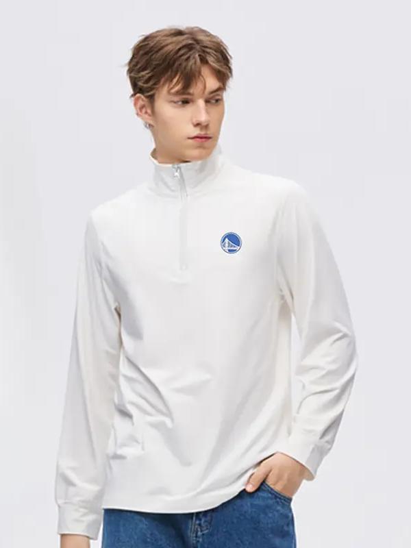 推荐商品：NBA 球队文化系列球场生活系列半拉链修身长袖T恤 APTEE01247 白