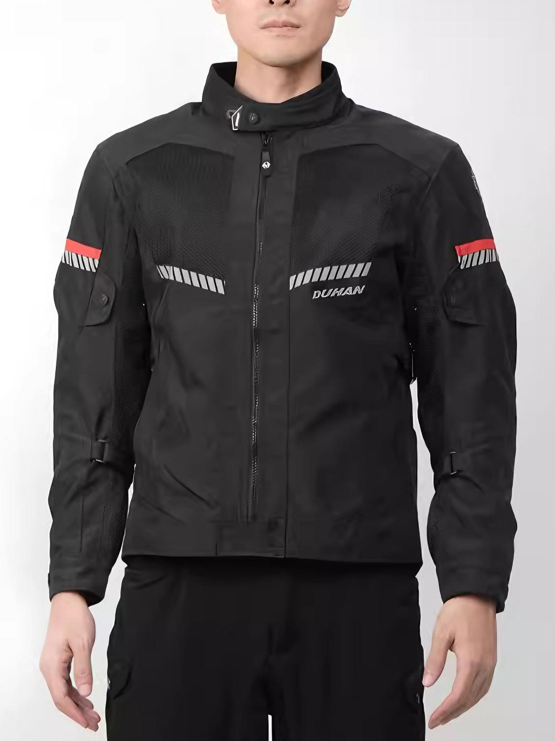 推荐商品：DUHAN 透气通风网眼防摔摩旅套装骑行服 D-213+DK-23306 黑