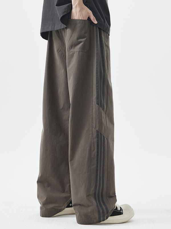 推荐商品：Szon 美式复古直筒侧条纹长裤 灰