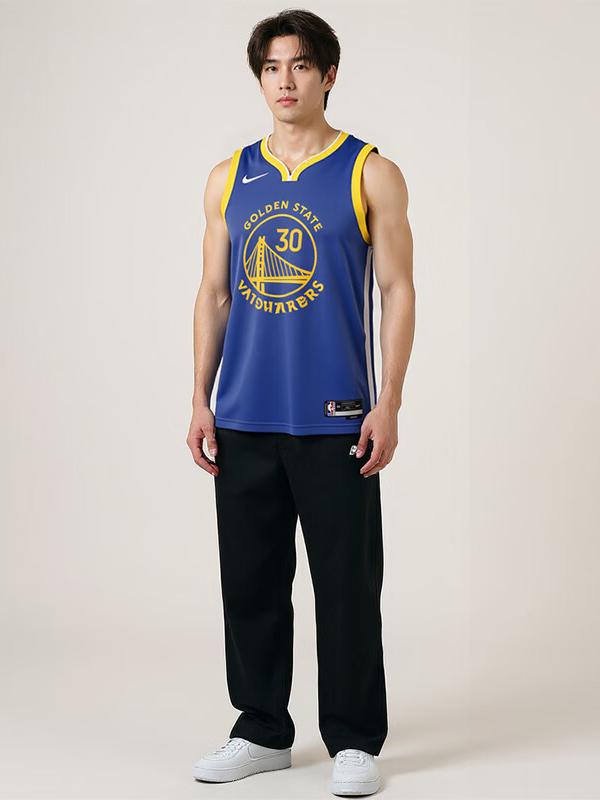 推荐商品：Nike NBA库里 金州城市限定勇士队 速干无袖圆领30号球衣 22-23/Association/SW/Blue