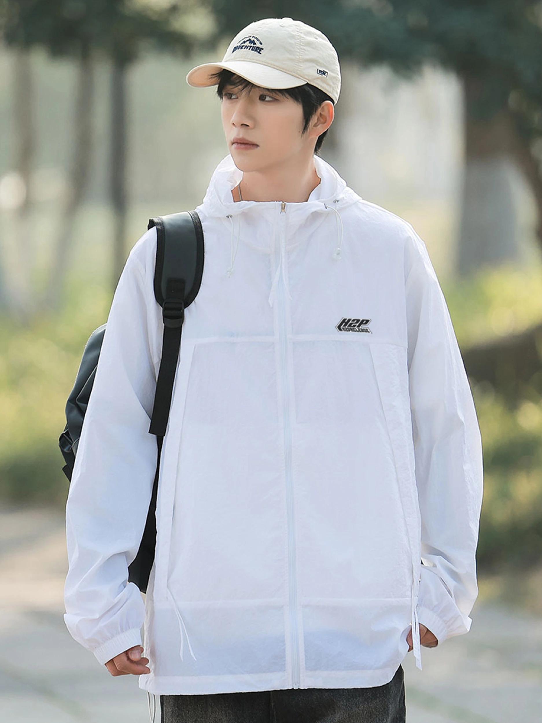 推荐商品：H2P 透气拉链高弹长袖防晒衣 白