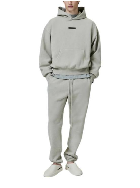推荐商品：Fear of God Essentials PRING DROP2系列落肩袖套头连帽长袖卫衣 石米灰