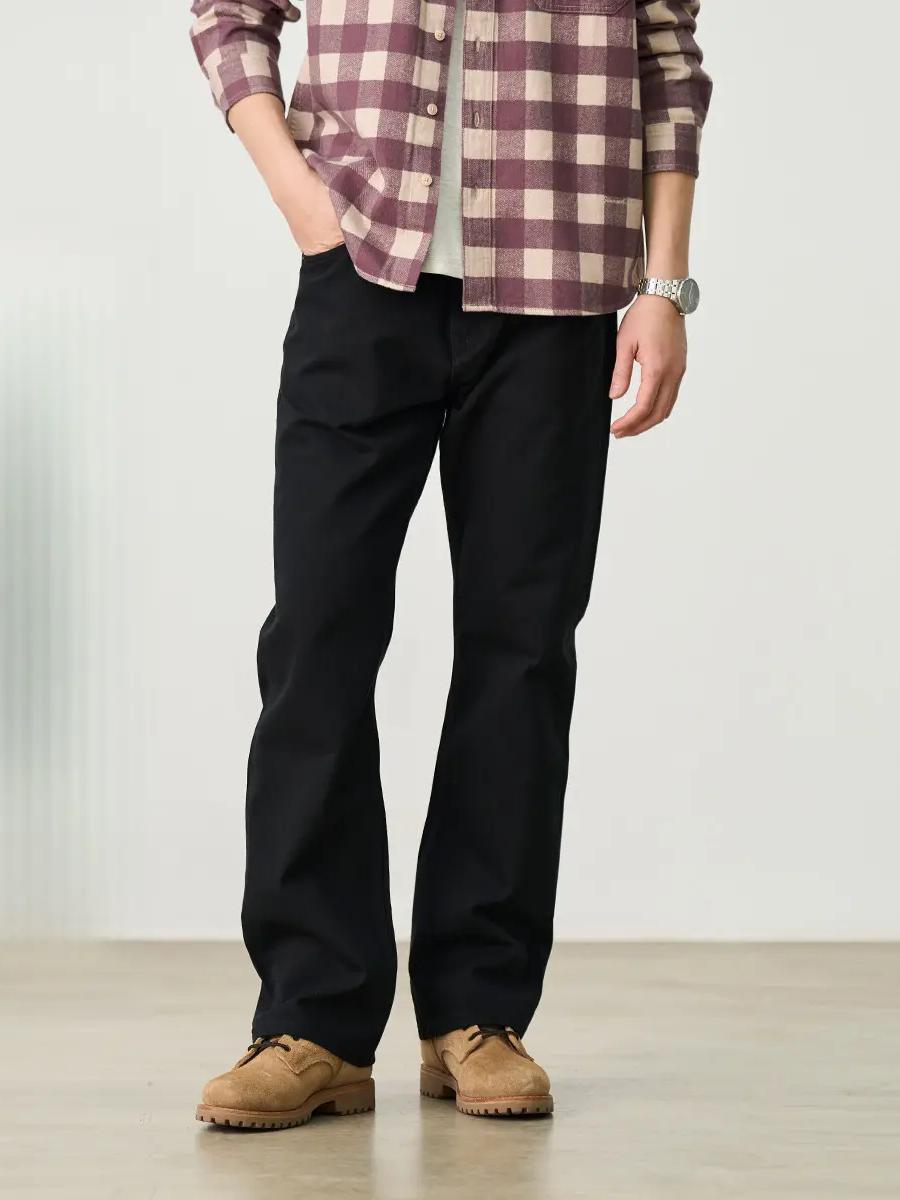 推荐商品：Simwood/简木 做旧复古阔腿直筒水洗牛仔裤 SO230034 蓝黑