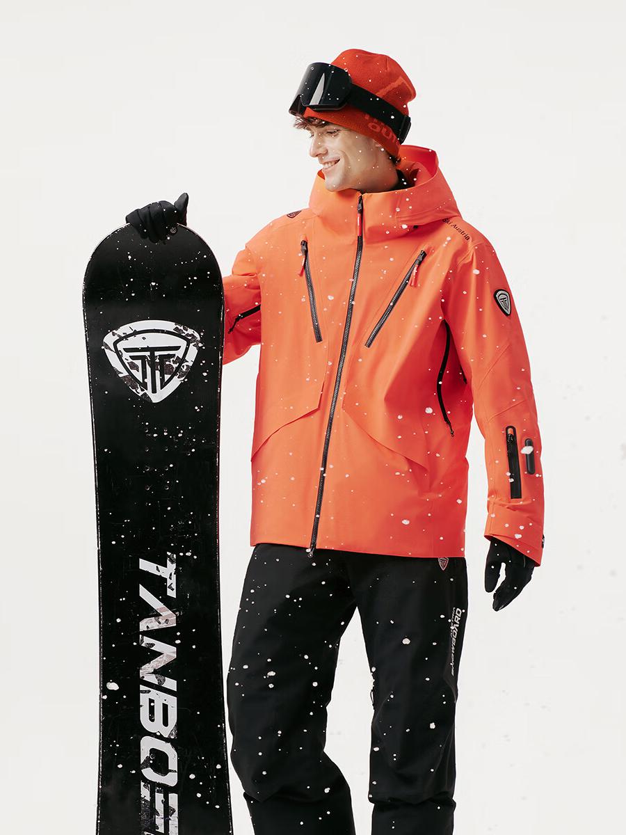 推荐商品：坦博尔 单板连帽纯色滑雪短款羽绒服 TE5550581A 雪野橙