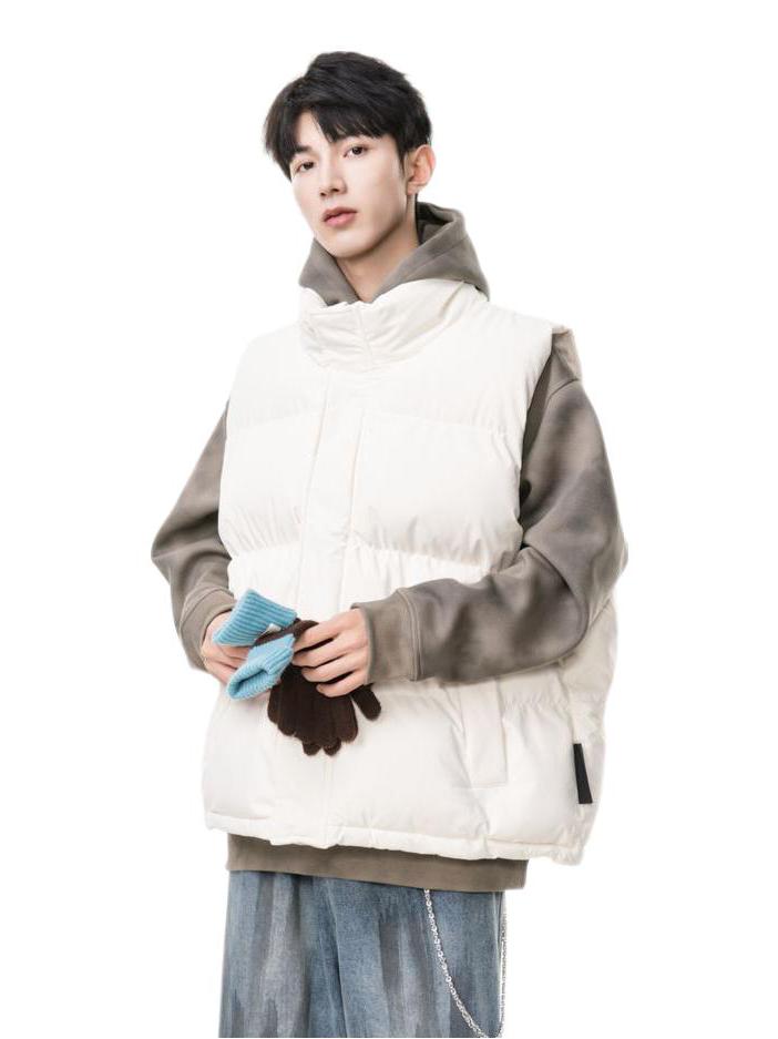 推荐商品：Wood soon/我的速度 保暖日系拉链亲肤立领马甲 M8064QJD2 米白