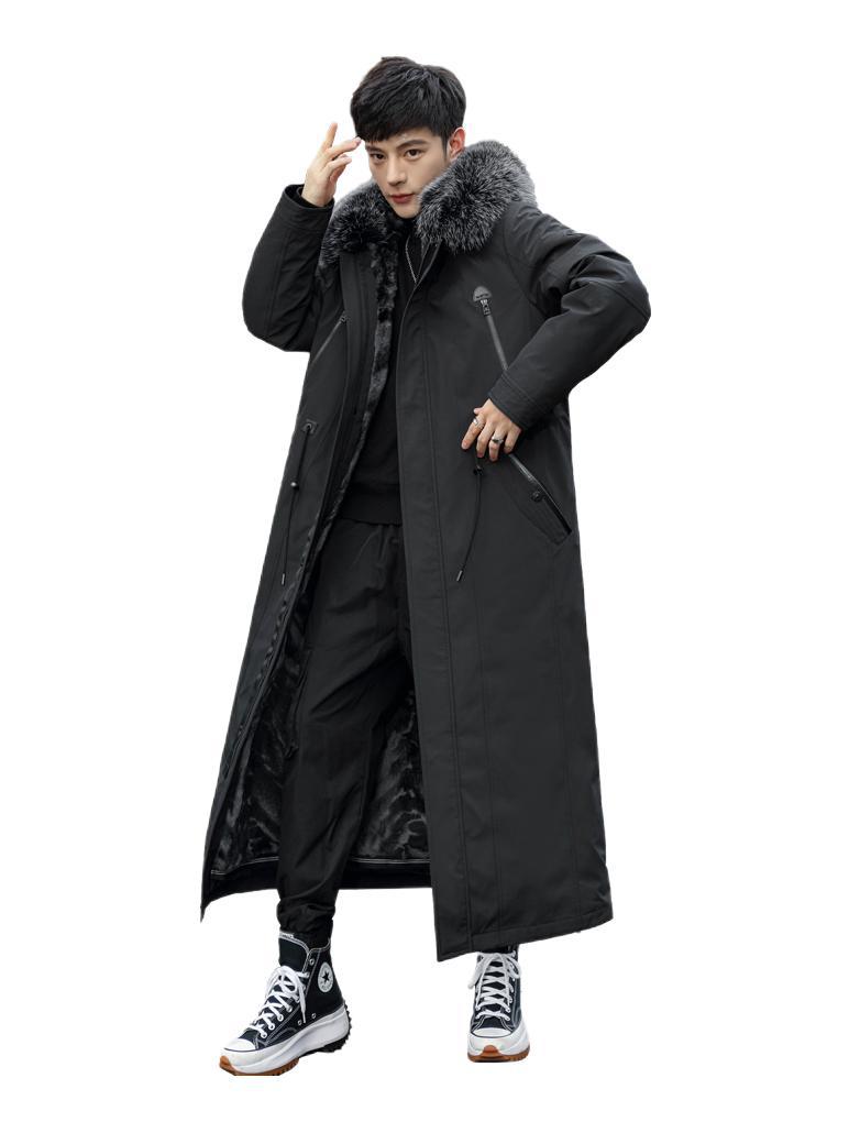 推荐商品：Marton/玛特尔 保暖亲肤大毛领长袖羽绒服 228816 黑