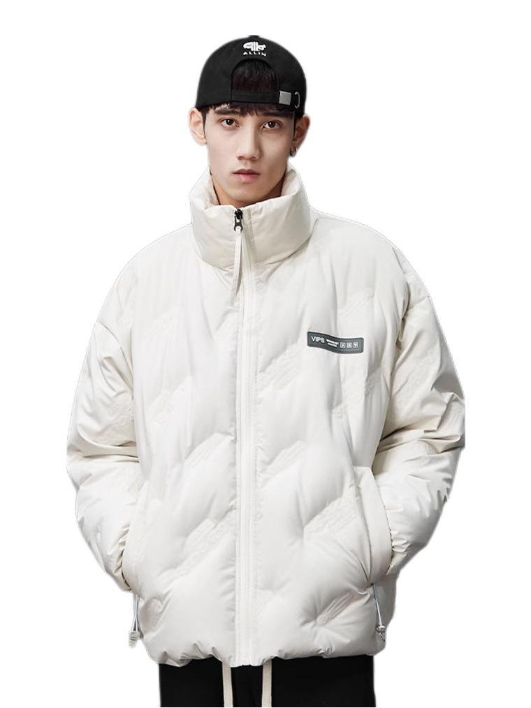 推荐商品：隐狼世家 立领防风保暖加厚亲肤羽绒服 GY7166 米白