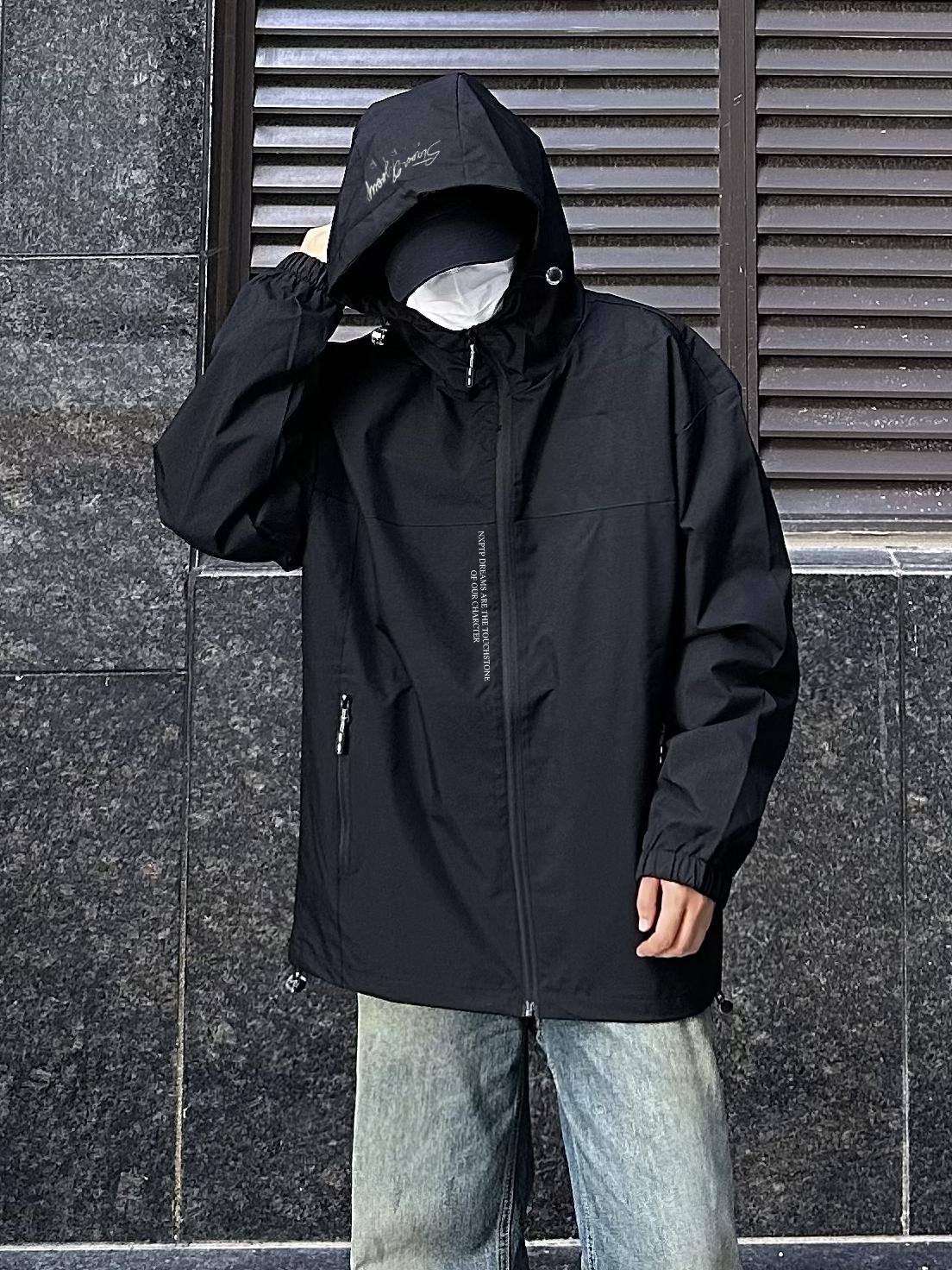 推荐商品：NXPTP 防风防水美式长袖冲锋衣 NX-W8601G117 升级款/黑