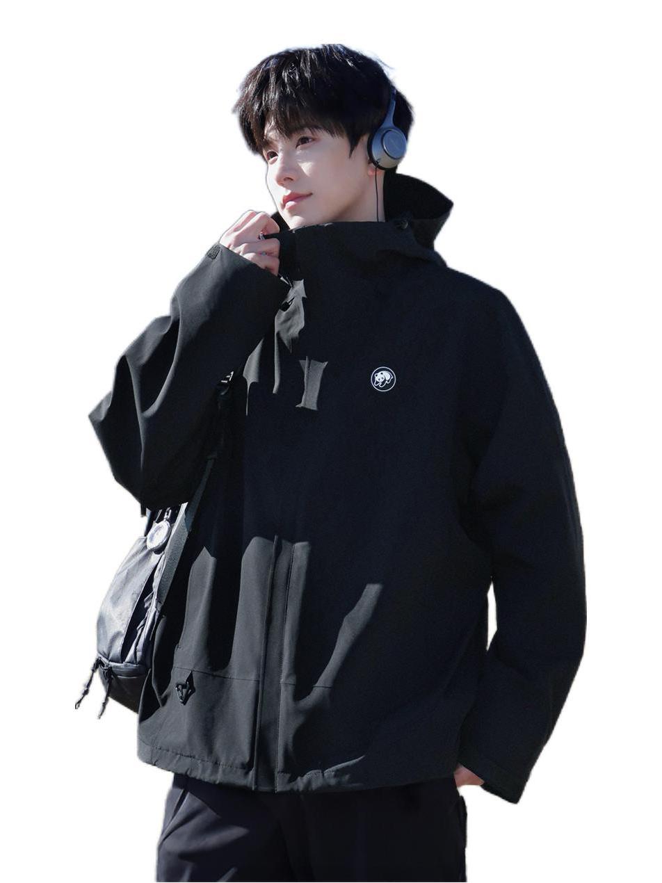 推荐商品：熊猫 三合一防风防水抓绒内胆长袖冲锋衣 A35CA6B296 幻影黑