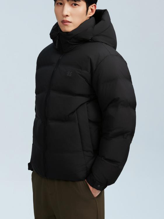 推荐商品：KOLON SPORT/可隆 拉链可脱卸帽长袖羽绒服 TLJDW25611 黑