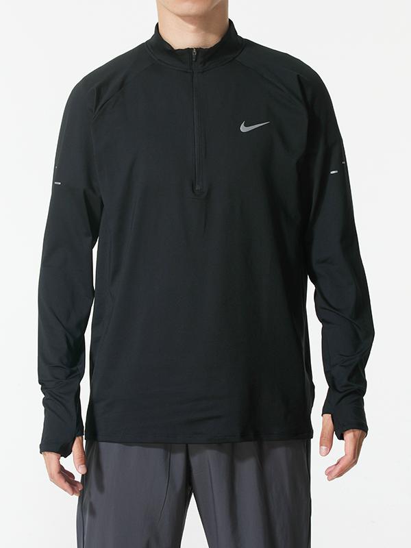 推荐商品：Nike/耐克 Dri-FIT 快干防风拼接纯色半高领长袖卫衣 HV2181 黑