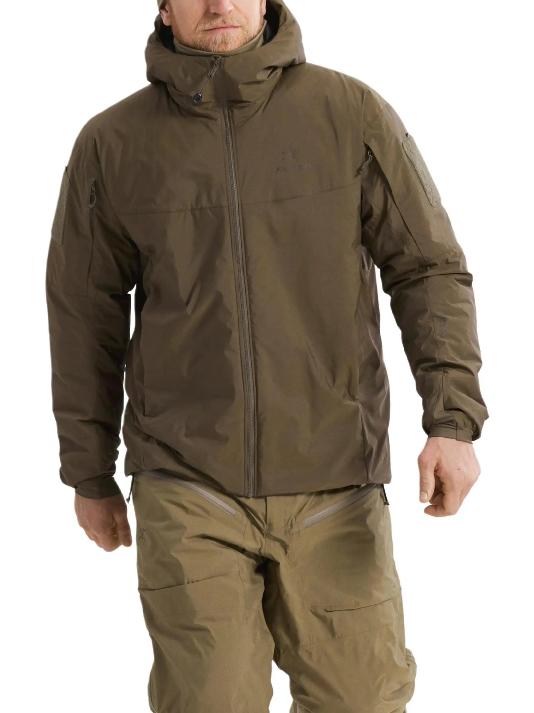 推荐商品：【曹岩同款】Arc'teryx 军鸟系列防风保暖连帽加厚棉服 Leaf Cold Wx Lt Hoody 23689 游侠绿/Ranger Green