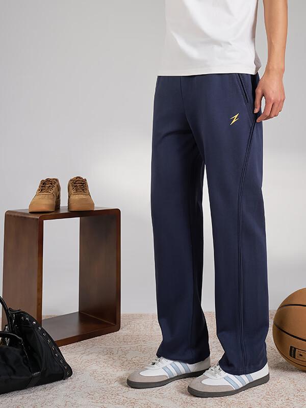 推荐商品：UZIS/有志者 直筒透气松紧系带运动长裤 U6224198 深蓝