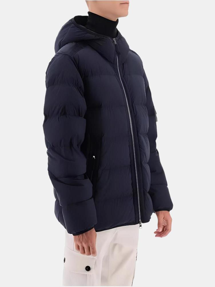 推荐商品：Stone Island/石头岛 FW24 Nylon Down-TCLogo徽标连帽拉链长袖羽绒服 811543128 海军蓝 