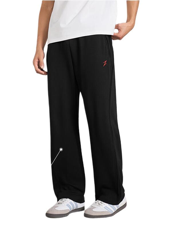 推荐商品：UZIS/有志者 直筒透气松紧系带运动长裤 U6224198 黑