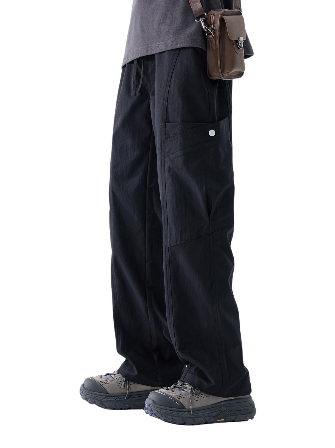 推荐商品：Romon/罗蒙 美式阔腿垂感工装裤 A9857X 黑