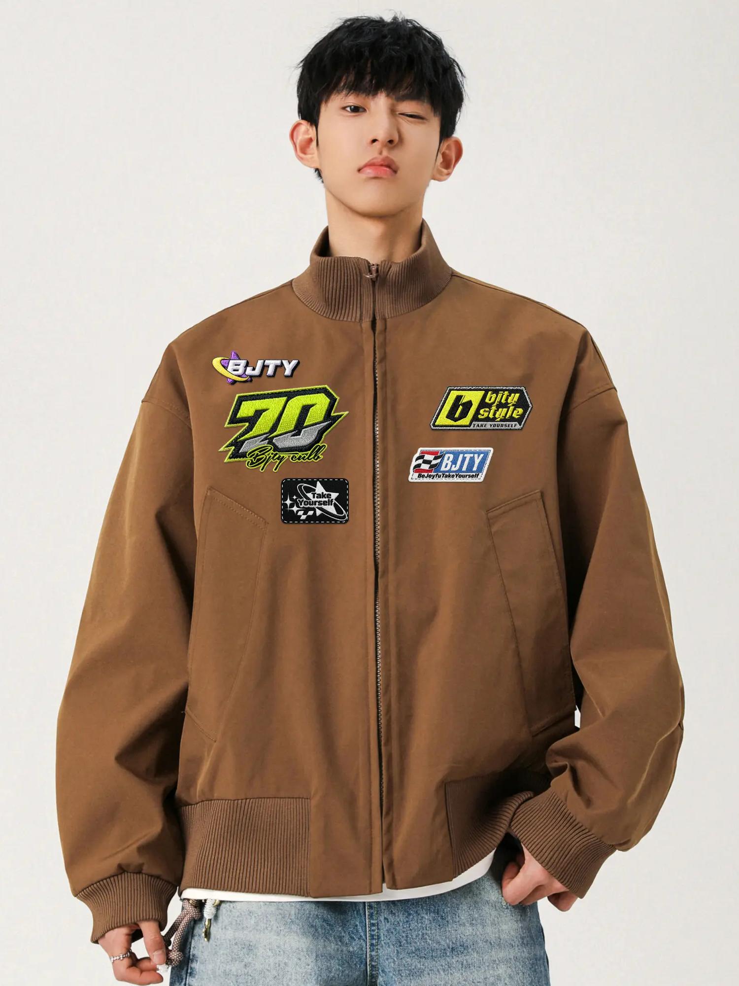 推荐商品：BJTY 字母印花高级感廓形长袖夹克 BJTY-5232-62 薄款/卡其