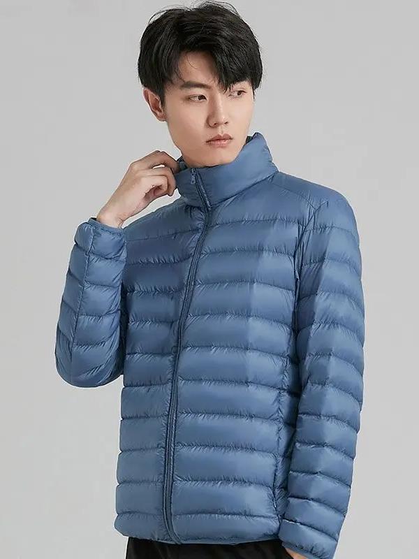 推荐商品：鸭鸭 纯色防风外穿轻型立领鸭绒羽绒服 YE3C700752Y-gf2 雾霾蓝
