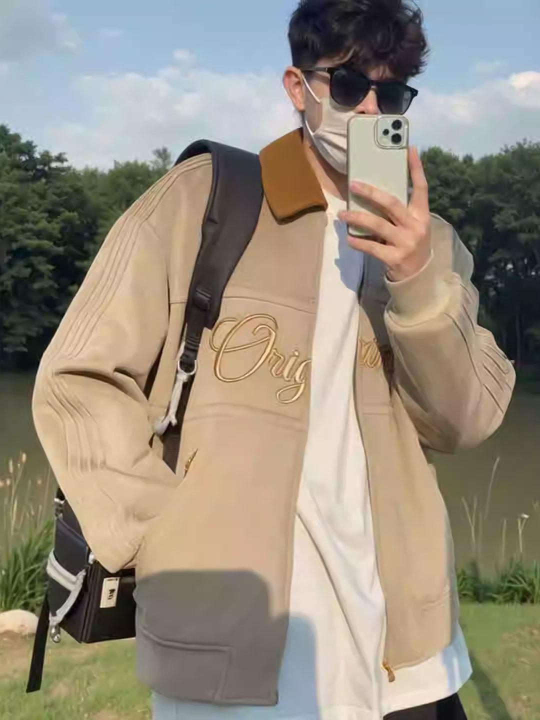 推荐商品：adidas Originals/三叶草 CRAFTED PADDED马年限定拉链落肩袖字母长袖棉服 KT0674 褐