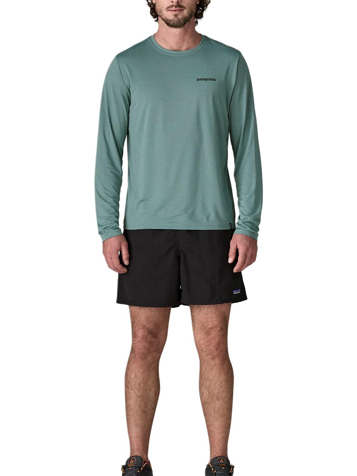 推荐商品：Patagonia/巴塔哥尼亚 Cool Daily系列速干透气圆领印花长袖T恤 45452 灰蓝