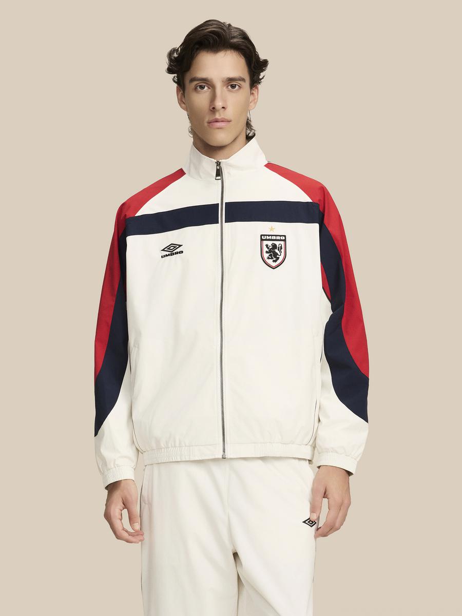 推荐商品：Umbro/茵宝 复古足球文化梭织夹克 U2126150619 象牙白