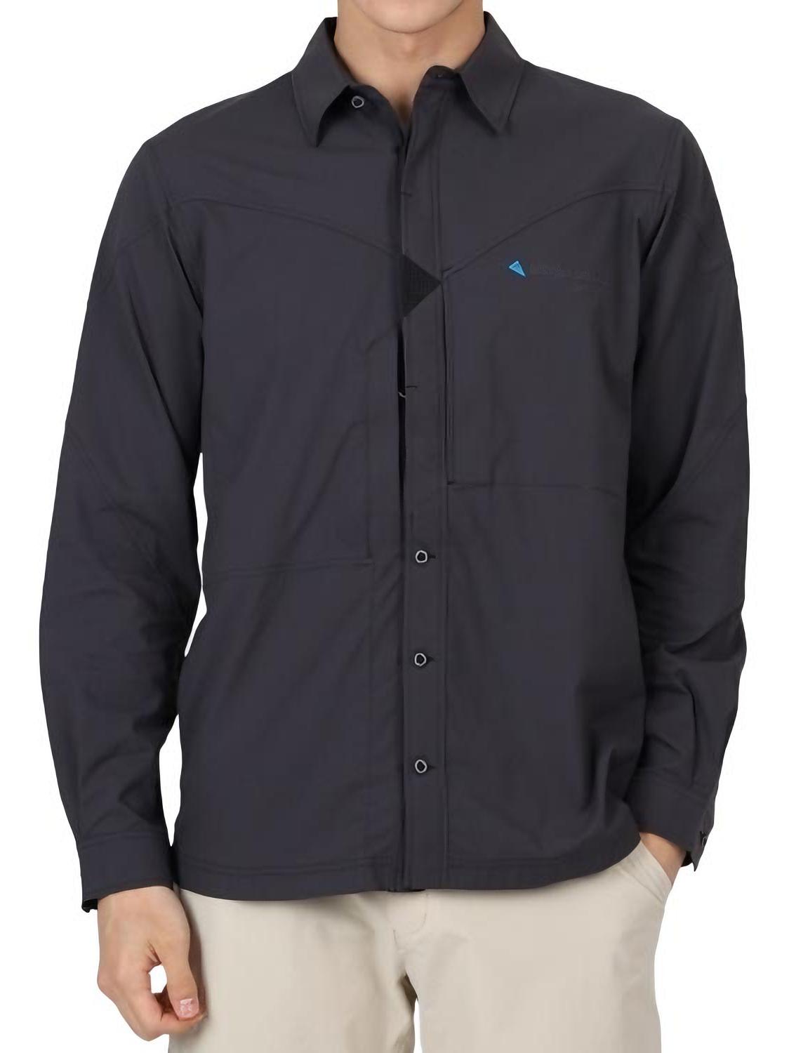 推荐商品：【王一博同款】Klattermusen/攀山鼠 地狱犬 Garm 防晒防蚊速干方领长袖衬衫 10171 渡鸦黑