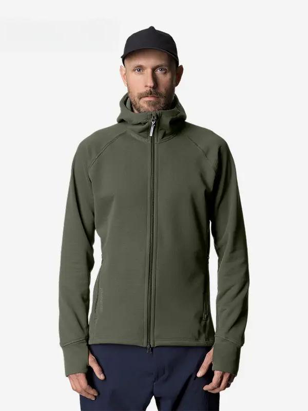 推荐商品：Houdini/胡丁尼 防风防静电透气耐磨抓绒衣 15810220714 褐绿