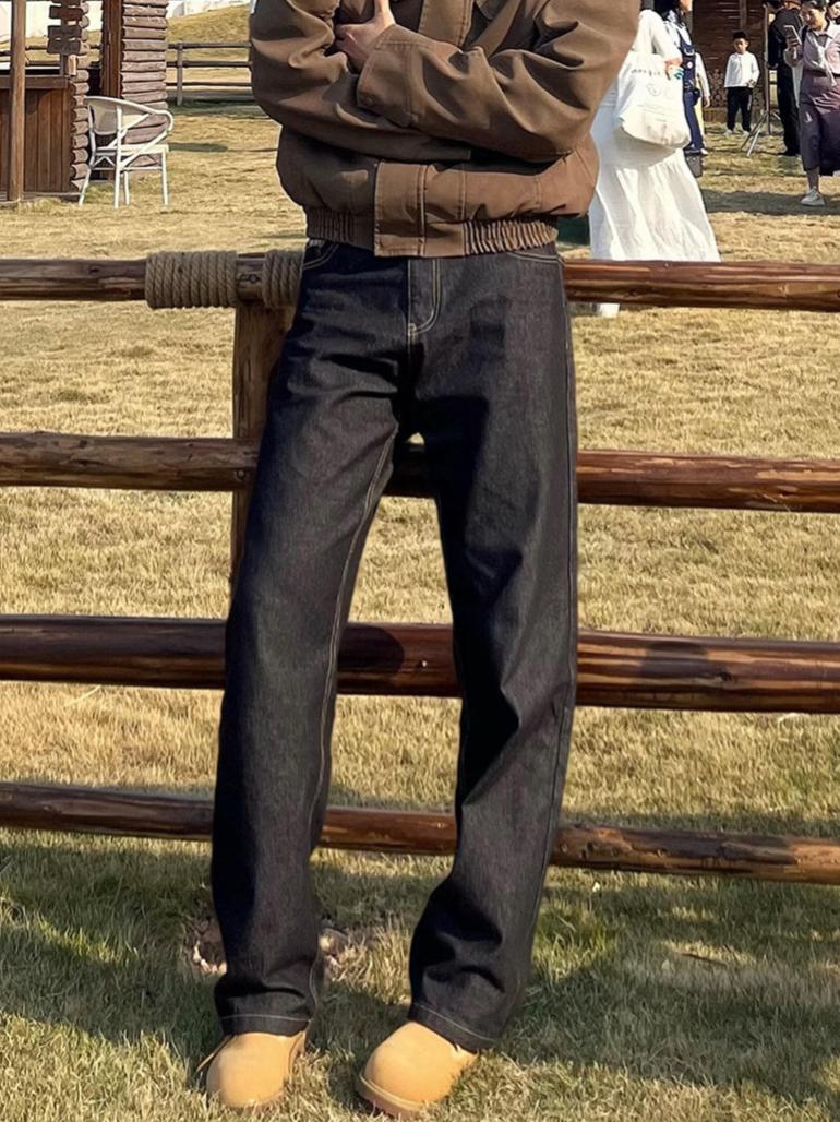 推荐商品：DUATOGE 2026SS 中腰微喇直筒垂感牛仔裤 YMQ8281E 黑