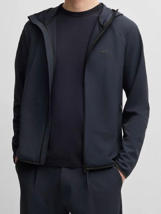 推荐商品：Hugo Boss/雨果博斯 吸湿速干拉链长袖夹克 50542451 深蓝