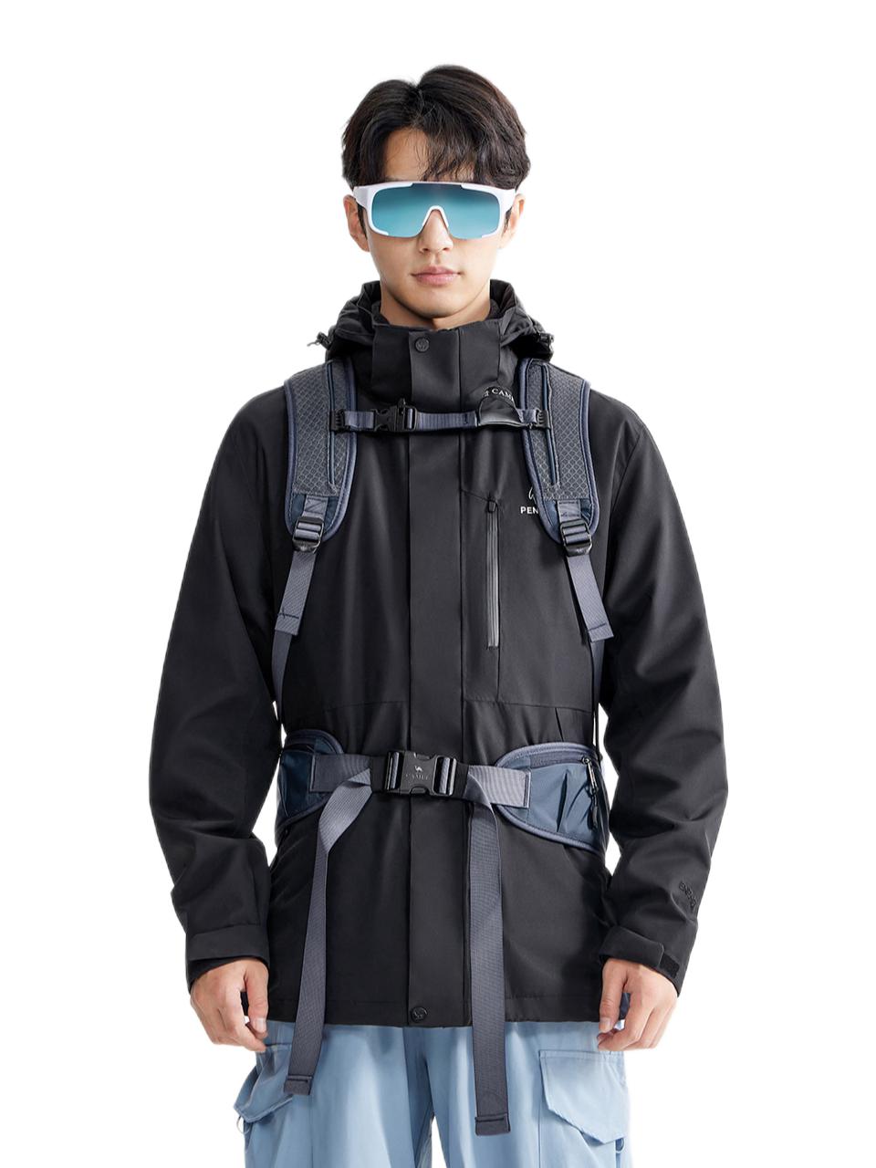 推荐商品：PENGUIN/企鹅 x CAMEL骆驼 联名摇粒绒内胆保暖吸湿排汗冲锋衣 M15CATG094 幻影黑