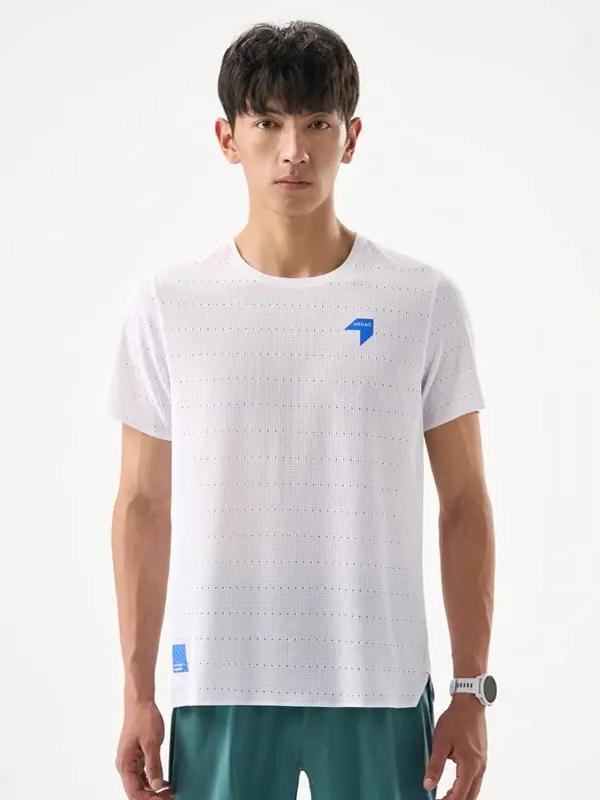 推荐商品：NEDAO/内道 透气速干网眼圆领轻量排汗爽感超轻风洞短袖T恤 G2BE2031 白