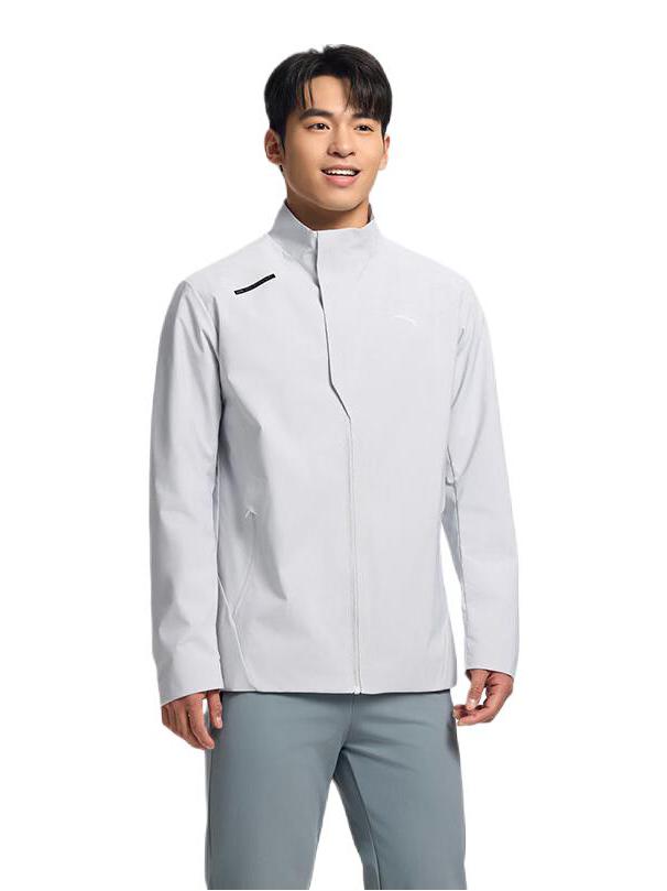 推荐商品：超级安踏 防泼水立领长袖夹克 152616612 沙粒灰