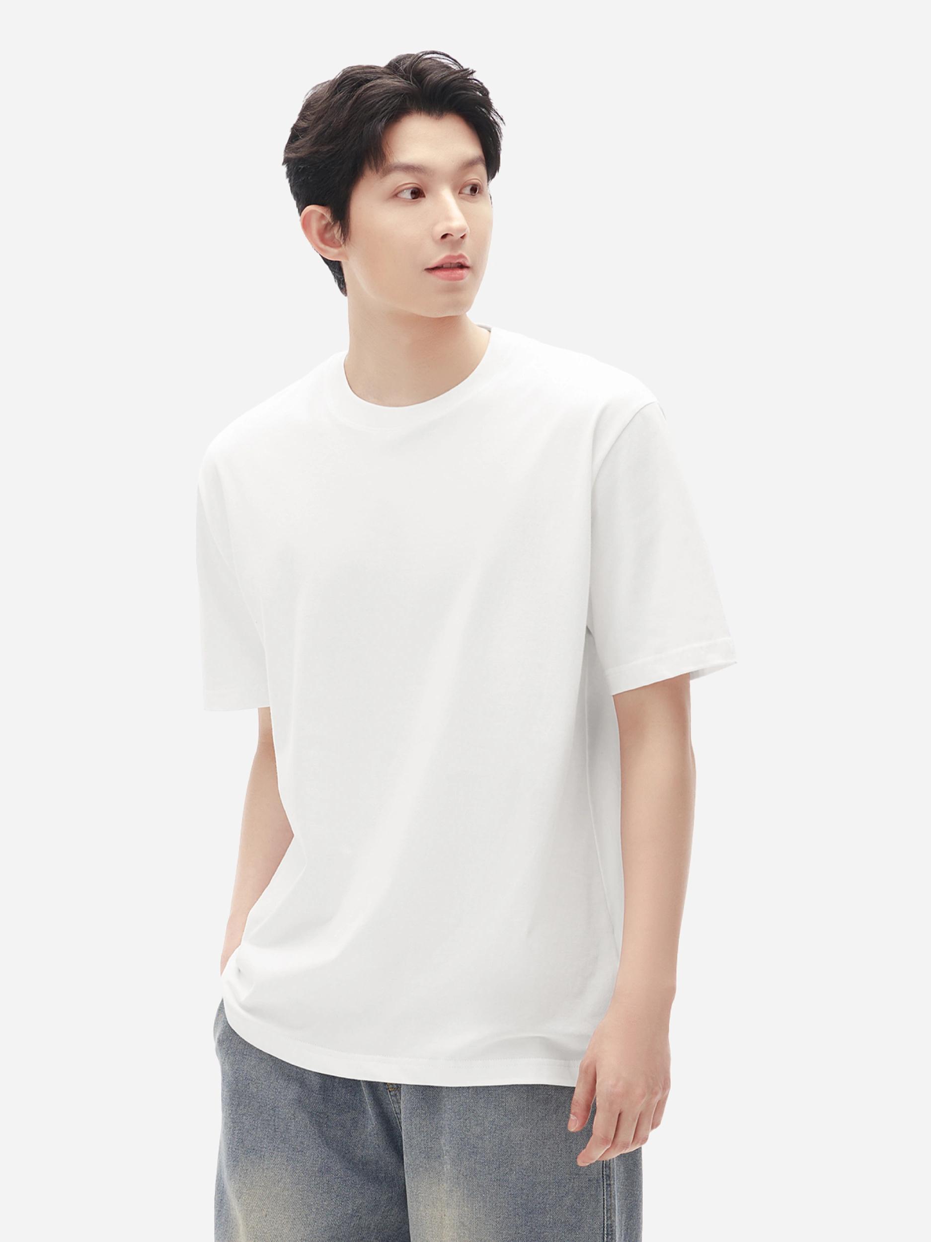 推荐商品：棉的美学 纯棉重磅内搭短袖T恤 11D 纯真白