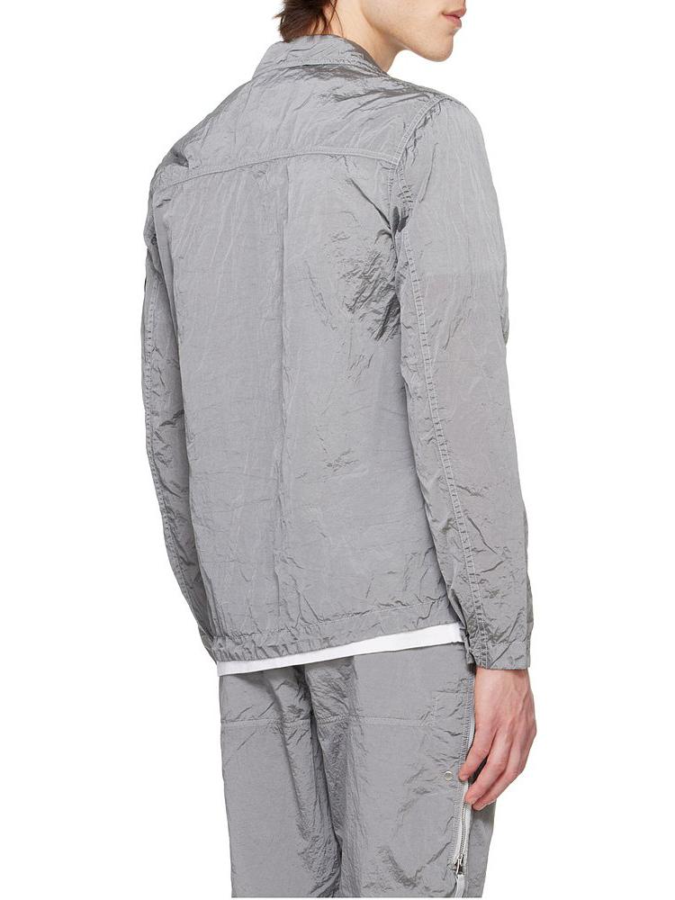 推荐商品：Stone Island/石头岛 SS25 Nylon Metal金属尼龙翻领拉链长袖夹克 K1S151200005S0019-V0061 灰